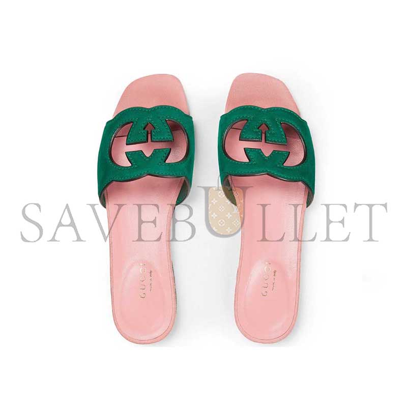 GUCCI WOMEN'S INTERLOCKING G CUT-OUT SLIDE SANDAL 694451